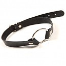   Leather O-Ring Gag Smooth Black,  4,5 
