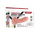   Vibrating Unisex Hollow Strap On, 18,5  3,8 