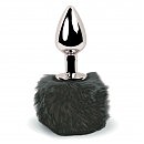   FeelzToys  Bunny Tails Butt Plug Black, 7  2,5 