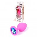   -Jewellery Pink Silikon PLUG MediumLight Blue Diamond