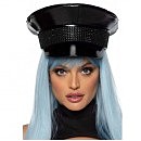    One Size Rhinestone Trimmed Military Hat  Leg Avenue