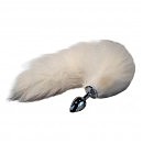 �������� ������ ����� ����� DS Fetish Anal plug fox tail white, 7 � 2,5 ��