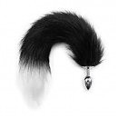 �������� ������ S ����� ����� DS Fetish Anal plug S faux fur fox tail Black/white polyester, 7 � 2,5 ��