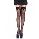    Leg Avenue Fishnet Thigh Highs With Bow OS Black