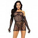   Leg Avenue 2 PC Tube dress and gloves OS Black