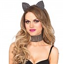 Leg Avenue Cat ear headband & choker set Black