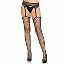    Leg Avenue Net stockings with garter belt Black O/S