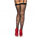  Leg Avenue Fishnet thigh highs with bow Black O/S
