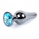   Jewellery Dark Silver Butt Plug Light Blue