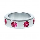    Pierscien-Metal Cock Ring with Pink Diamonds Medium