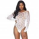      Leg Avenue Snap crotch thong back teddy White 