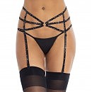      Leg Avenue Strappy Rhinestone Garterbelt Black One Size, 