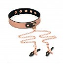      Liebe Seele Rose Gold Memory Collar with Nipple Clamps, 