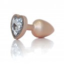   - Plug-Jewellery Pearl Gold Heart PLUG Clear S, 7  2,7 