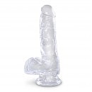   Pipedream King Cock Realistic Dildo With Balls Clear 6, 17,8  3,8 