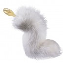      LOCKINK SEVANDA White Fox-Tail Anal Pear-shape Plug