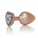     - Jewellery Pearl Gold Heart Plug Clear M, 8  3,2 