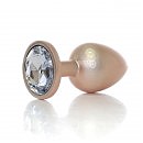     Jewellery Pearl Gold Plug Clear L, , 9  3,8 