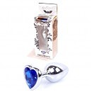    Jewellery Silver  Heart PLUG- Dark Blue 2,7 