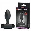   Pretty Love Vibra Butt Plug Black, 8,6  2,7 