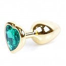    Jewellery Gold  Heart PLUG- Green 7  2,7 