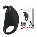   Rabbit Vibrator Penis Ring Black,    