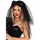   Leg Avenue Tiered bridal veil O/S Black   