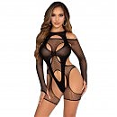   +  Leg Avenue Fishnet Garter Harness and Teddy One Size