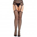 - Backseam Net Stockings with Garter Belt One Size,    