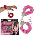 ��������� ������������� � ������� ����� Plush Handcuffs With Keys Pink OOTB