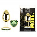�������� ������ � ����������-������ EGZO Gold Heart Plug Green size M, 8,2 � 3,4 ��