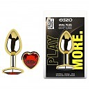 ������������� �������� ������ � ���������� EGZO Gold Heart Plug Red size S, 7 � 2,8 ��