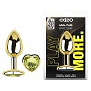 ���������� �������� ������ EGZO Gold Heart Plug Lime size S, ��������-������, 7 � 2,8 ��