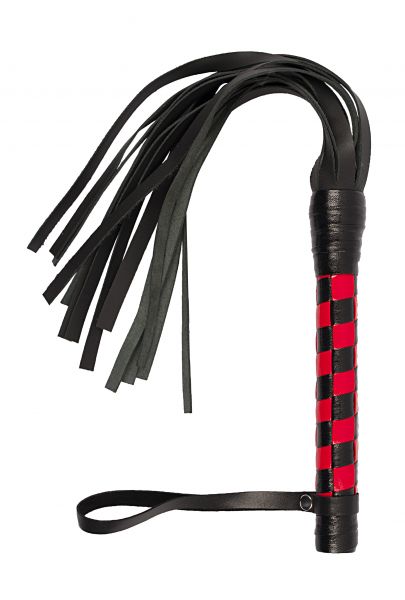   VIP Leather Flogger Black&Red