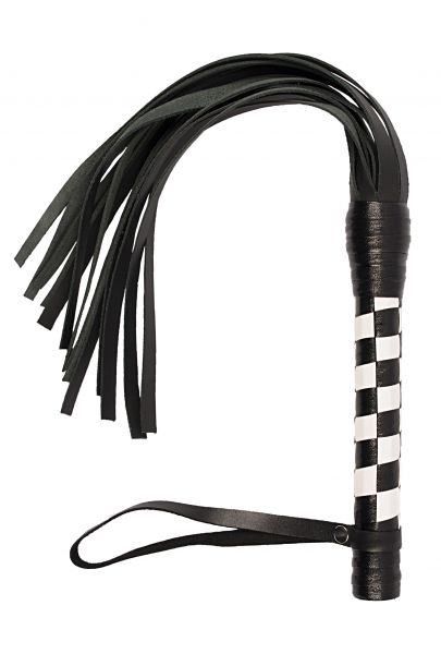  VIP Leather Flogger Black&White
