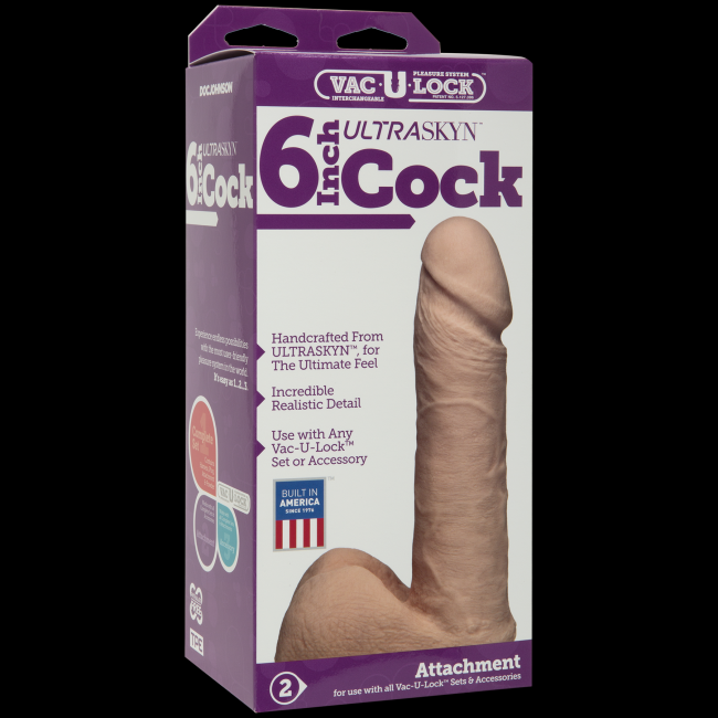  Doc Johnson Vac U Lock Ultraskyn Cock White, 17  4 