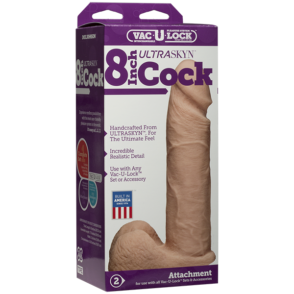  Doc Johnson Vac U Lock Ultraskyn Cock White, 20  5 