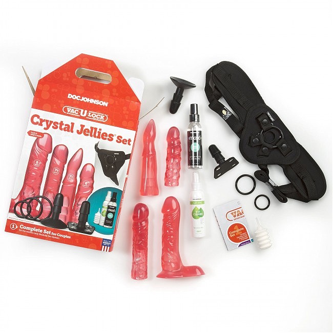   Doc Johnson Vac-U-Lock  Crystal Jellies Set