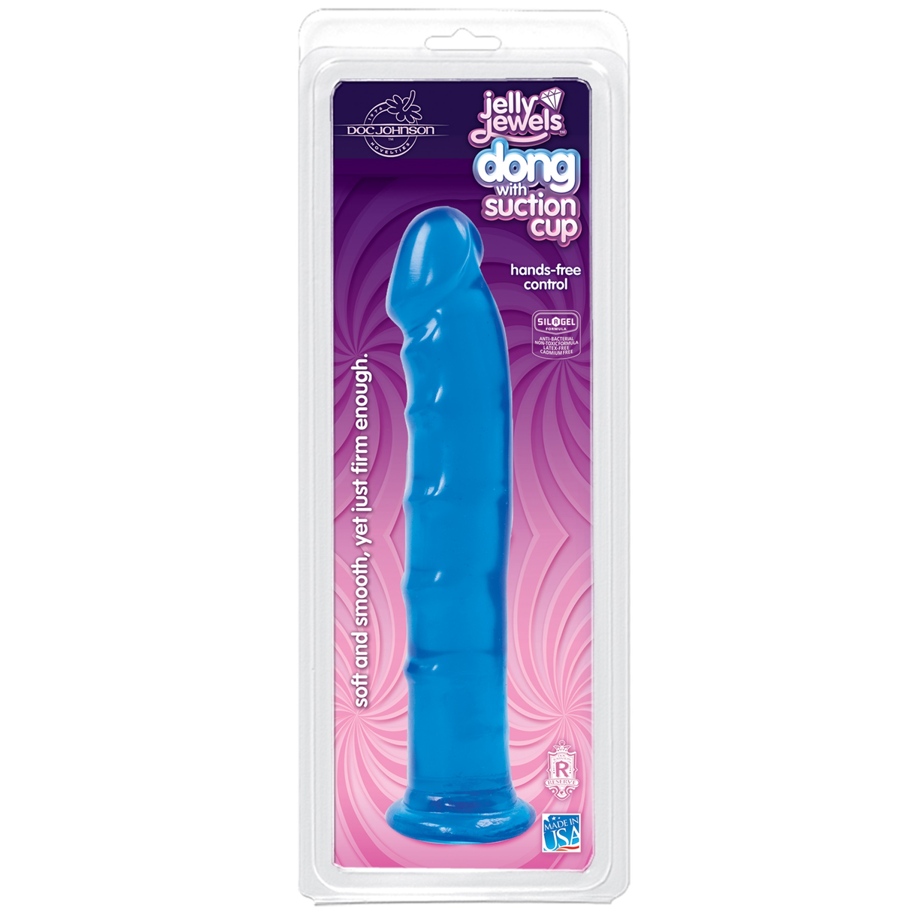  Doc Johnson Jelly Jewels «Dong with Suction Cup Blue, 20   3,8 