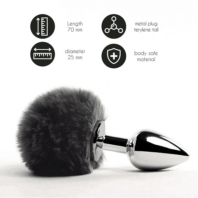 	  FeelzToys — Bunny Tails Butt Plug Black