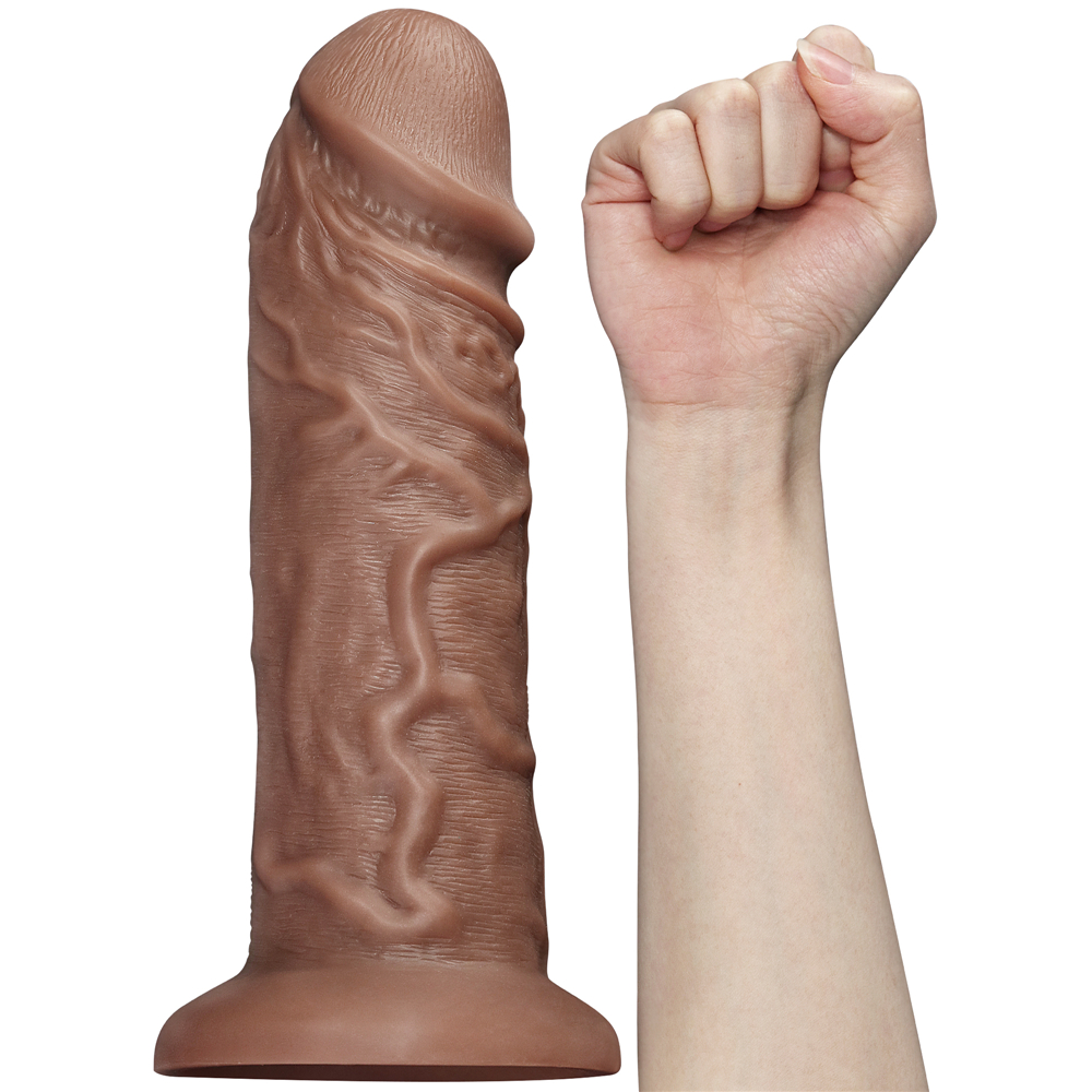    Realistic Chubby Vibrating Dildo Brown 10.5