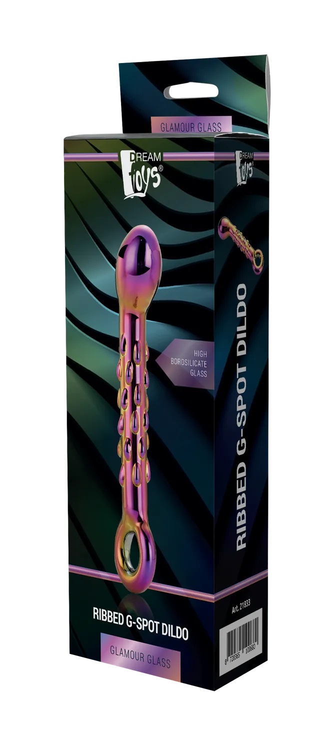 DT21833 ���������� ������������� Dream Toys GLAMOUR GLASS RIBBED G-SPOT DILDO