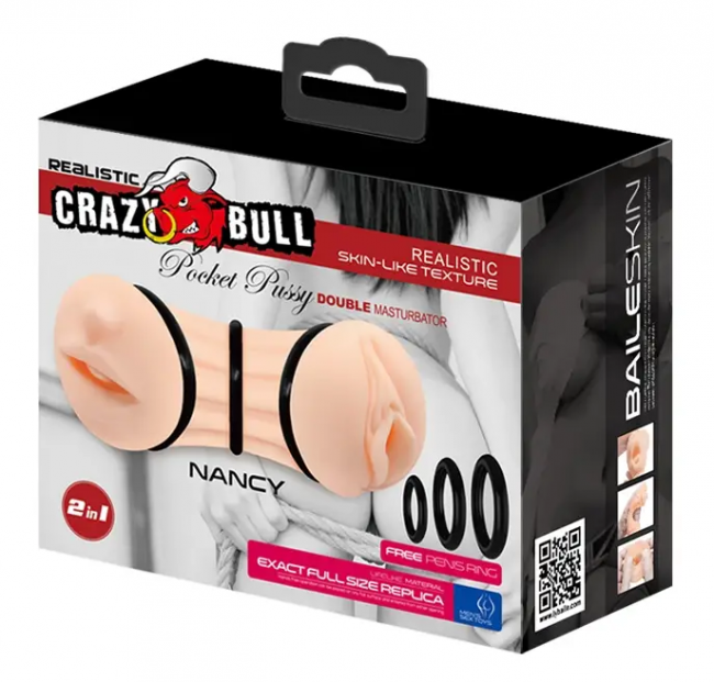     Crazy Bull — NANCY Pocket Pussy DOUBLE MASTURBATOR, BM-009224H