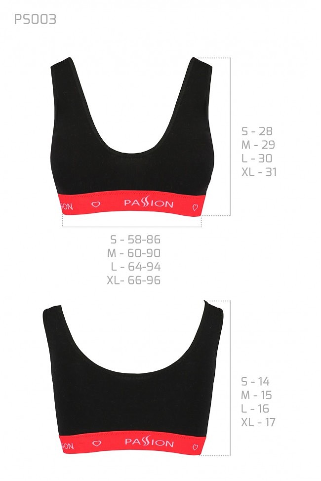      Passion PS003 TOP black, size S