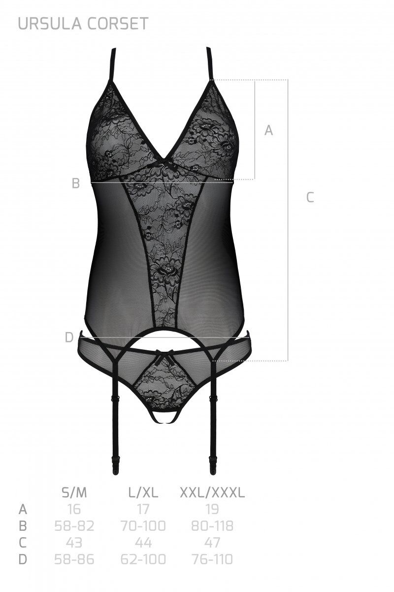  Passion Ursula Corset black,  ,       