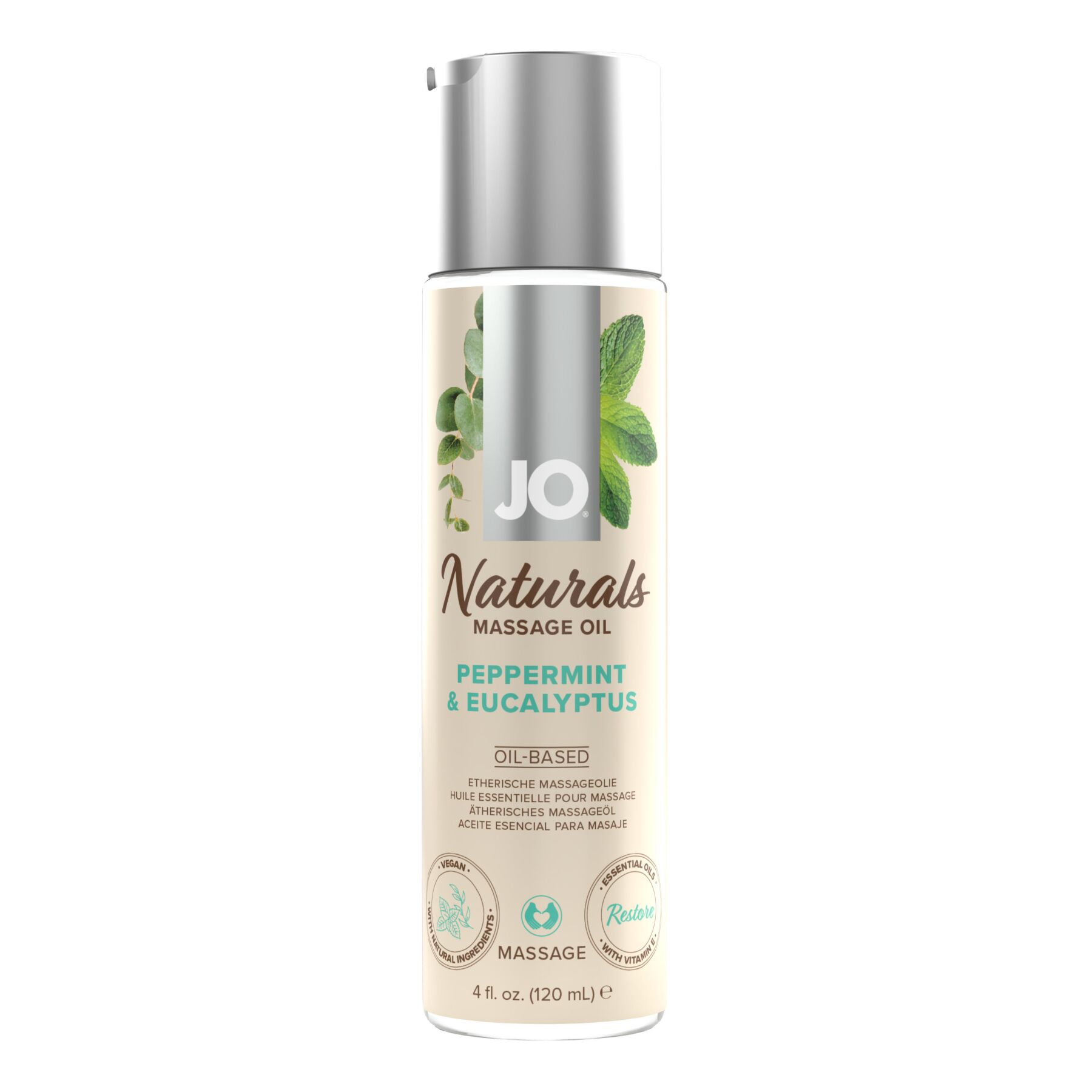   System JO Naturals Massage Oil Peppermint & Eucalyptus, 120 