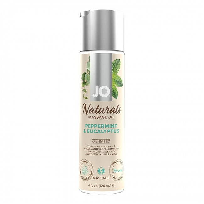   System JO Naturals Massage Oil Peppermint & Eucalyptus, 120 