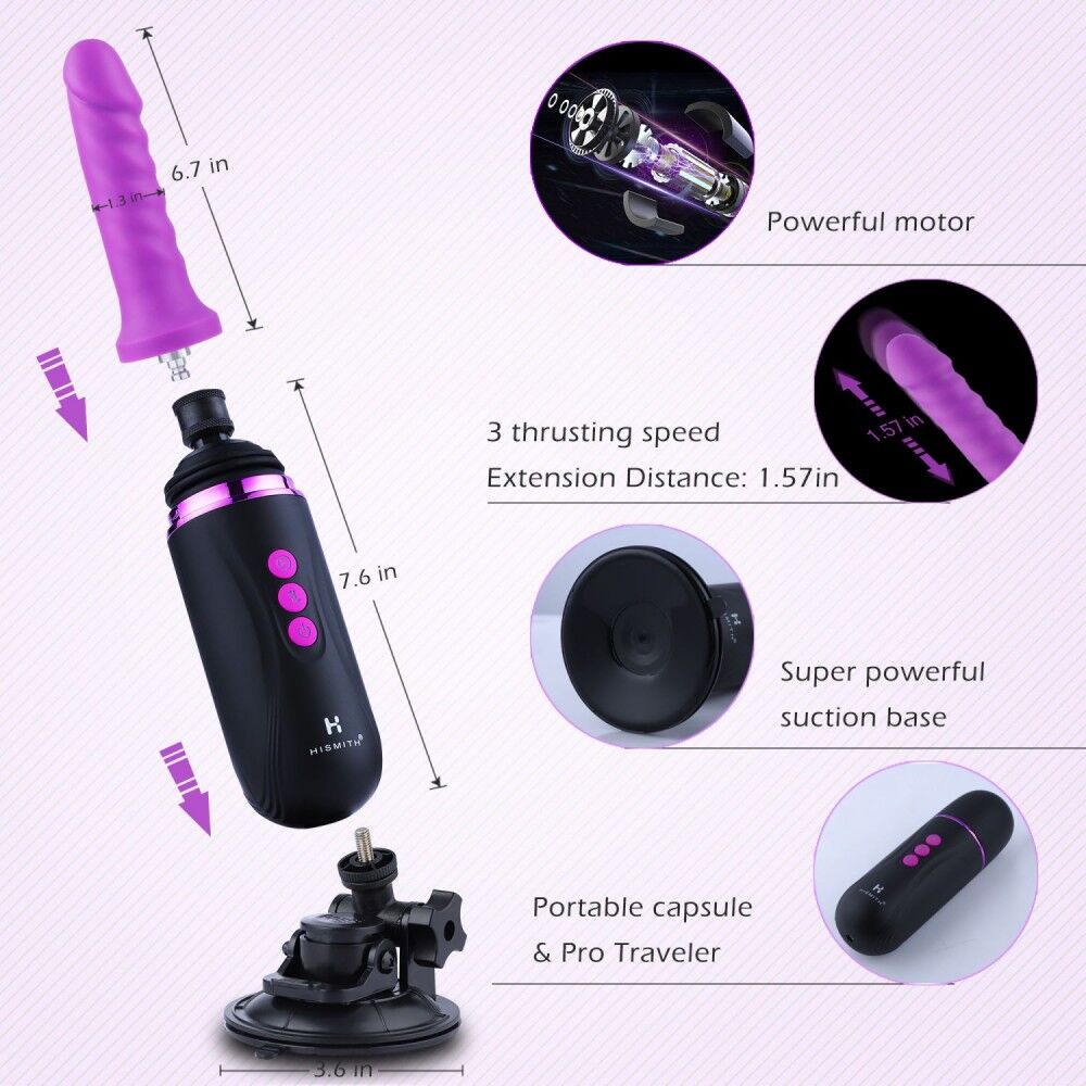-     Hismith Mini Capsule Sex-Machine with Strong Suction APP
