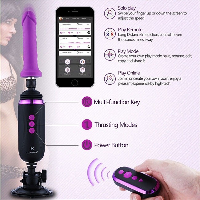 -     Hismith Mini Capsule Sex-Machine with Strong Suction APP