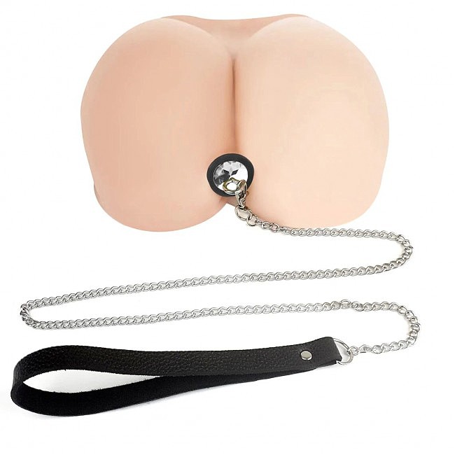    Art of Sex Silicone Anal Plug with Leash size L   Black